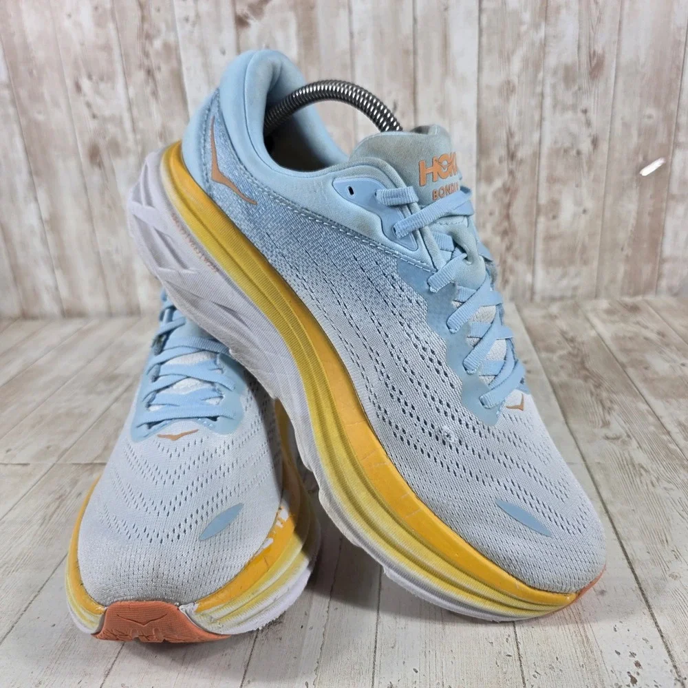 Hoka Bondi 8 Wide Womens 10.5D Running Shoes Sky Blue‎ Sunlit Ocean 1127954 SSCA
